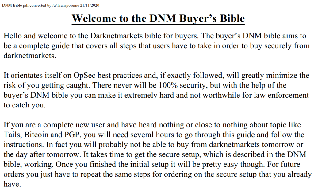 DNM buyers Bible DNMB marketplaces onion link.